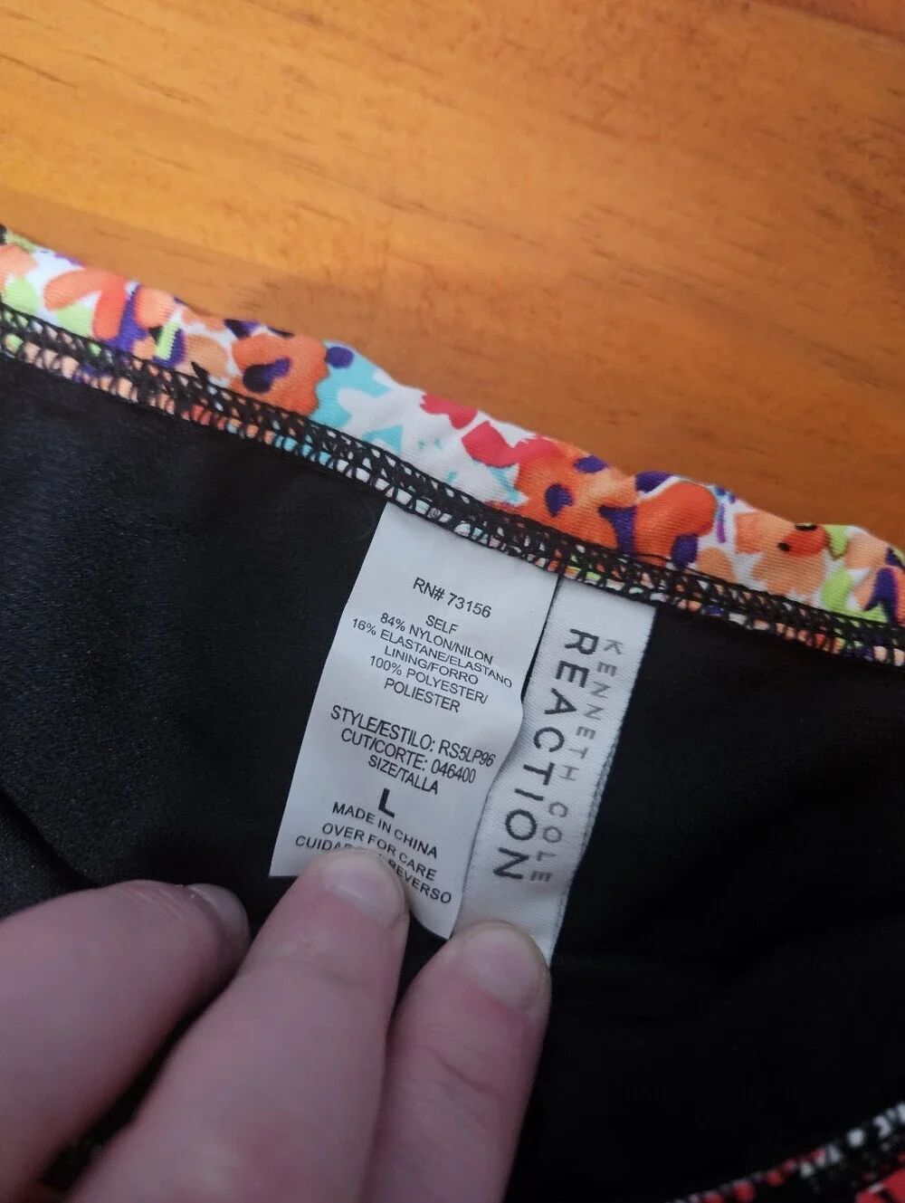 Kenneth Cole Reaction Floral Trim Black Cheeky Bikini Bottoms Size Large!